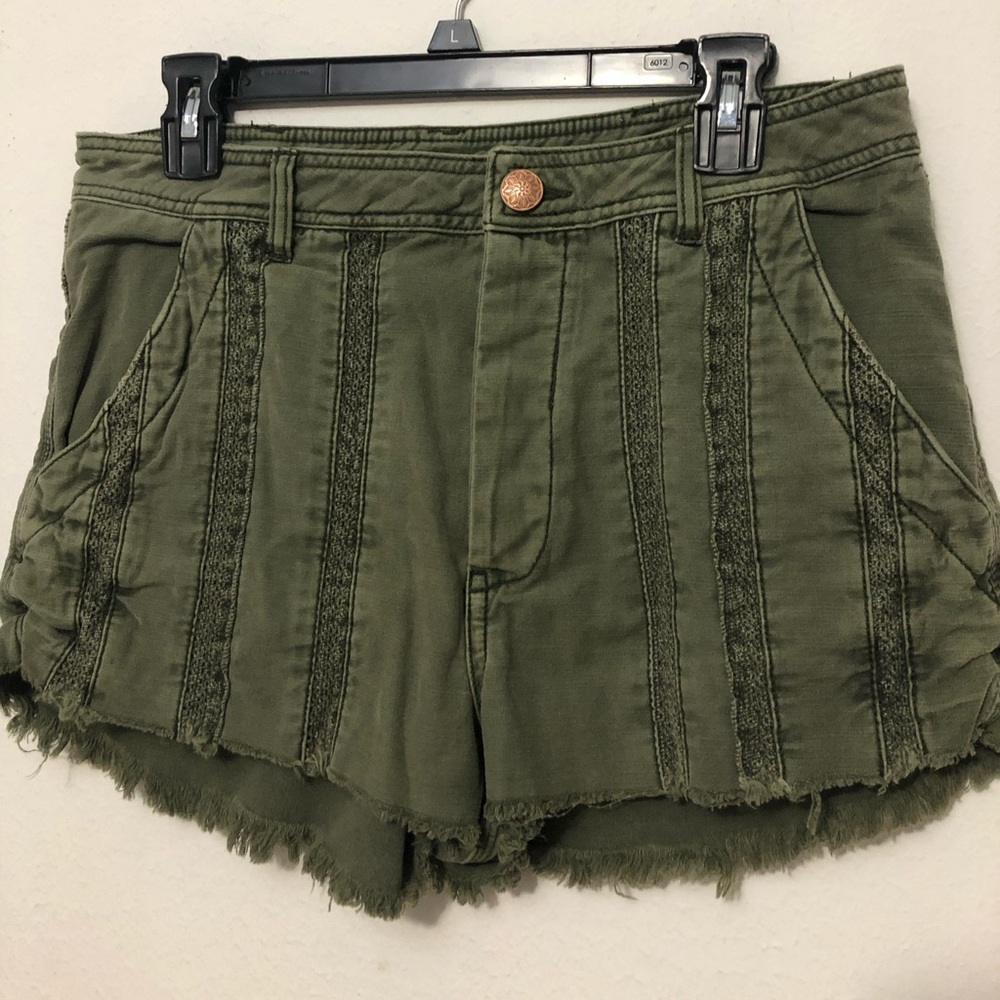 Free People Olive Green Women Shorts